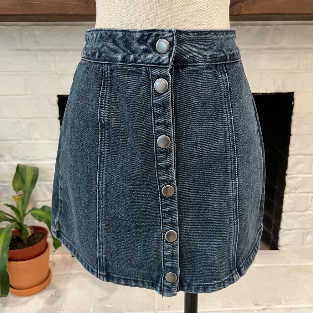 Brandy Melville Snap Denim Miniskirt